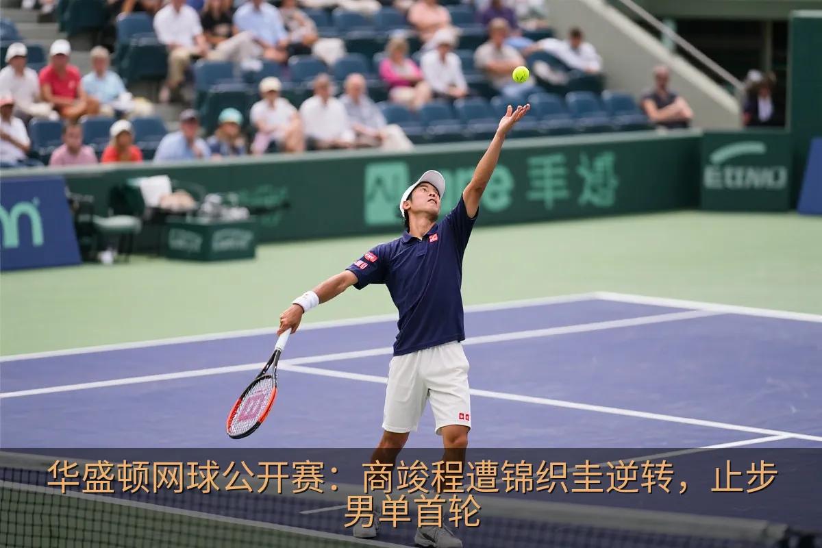 锦织圭在华盛顿网球公开赛比赛中发球