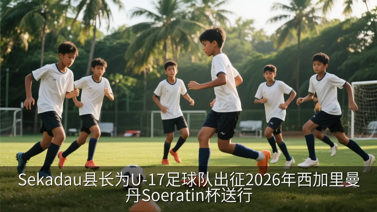 青年足球运动员在赛前进行团队训练